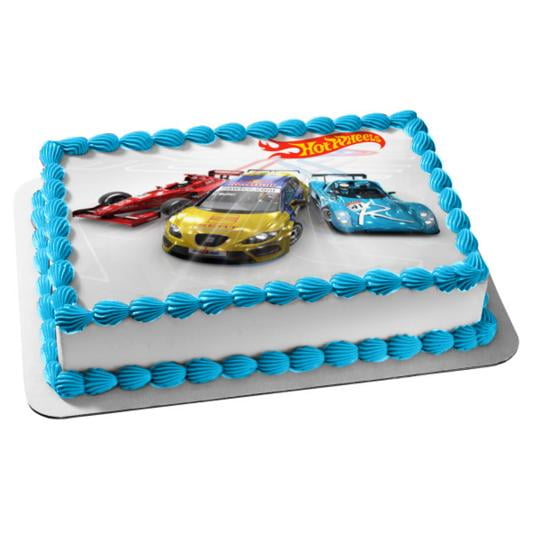 Hot Wheels Hotwheels Diecast Car Edible Frosting Image Cake Topper - Walmart.com
