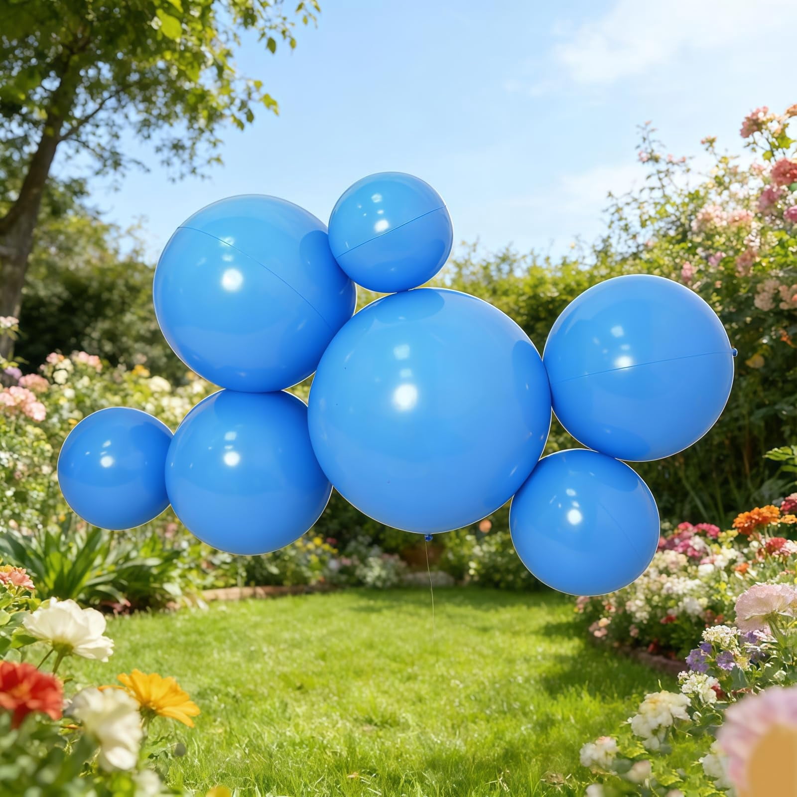 Reusable Balloon Garland,PVC Inflatable Balloon Arch Kit with Elastic Bands,7-Connected Balloons,Thickened & Durable One-Piece Design,Quick Setup for Birthdays,Weddings & Events