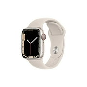 Apple Watch Series 7 GPS + cellulaire remise à neuf, boîtier en aluminium Starlight de 41 mm avec bracelet sport Starlight - Régulier