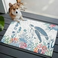 thumbnail image 3 of 2x3 Ft Entryway Area Rug, Coastal Turtle Kitchen Rug Runner Washable Floor Mat, Summer Beach Nautical Ocean Coral Seahorse Non Slip Indoor Door Mat Throw Carpet for Bathroom Living Room Bedroom, 3 of 8