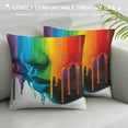 thumbnail image 3 of Leisuo  Rainbow Colored Paint Leaking Splattered Drops Creative Graphic Design, Decorative Printed Bedding Decor Set, Rainbow Colors Throw Pillow Covers, 3 of 5