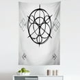 thumbnail image 1 of Grey Tapestry, Sketchy Geometric Plan with Swirled Spiral Origins of Cosmos Universe, Fabric Wall Hanging Decor for Bedroom Living Room Dorm, 5 Sizes, Black Grey White, by Ambesonne, 1 of 1