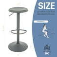 thumbnail image 4 of Metal Bar Stools Set of 2, Counter Height Adjustable Barstools, Backless 360° Swivel Kitchen Stools for Island, Dining, Bistro, Pub (Gray), 4 of 9