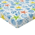 thumbnail image 2 of Ambesonne Nautical Fitted Sheet, Marine Themed Starfish, Twin XL Size, Blue and Yellow, 2 of 3