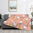 thumbnail image 2 of Uemuo Rabbit So Cute Printed Throw Blanket for Couch, Fluffy Fuzzy Blankets for Bed, Sofa, Cozy Flannel Faux Fur Blanket-50"x40", 2 of 6