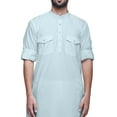 thumbnail image 2 of Atasi Mandarin Collar Casual Wear Cotton Asymmetric Long Kurta For Boys, 2 of 5