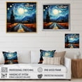thumbnail image 4 of Designart "Vincent s Perspective Blue Train Rails I" Transportation Wall Art Living Room, 4 of 5
