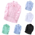 thumbnail image 2 of Ticikt Boys Long Sleeve Button Down Shirt, 3-16Y Kids Solid Color Formal Dress Shirt for School Uniform, Stage Performance, Wedding,Green, 2 of 4