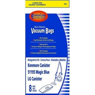 Compatible with Kenmore Magic Blue Canister Type M & 51195 Paper Bags 8 Pk Part - 203