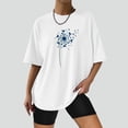 thumbnail image 2 of IROINNID Summer Tops For Women Loose Versatile Tops Round-Neck Print Short Sleeve Printing Loose Blouse T-Shirt On Sale, 2 of 5