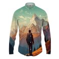thumbnail image 4 of Camisa con solapa con estampado 3D de paisaje para hombre y mujer, camisas casuales de moda de manga larga, ropa de calle con botones, ropa unisex de gran tamaño, 4 of 5