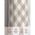 thumbnail image 7 of Minimalistic Checkered Beige Rural Style, Semi Sheer Curtains 63 Inch Length 2 Panels Set, Sheer Kitchen Curtain Privacy Voile Window Curtain for Living Room Bedroom Rod Pocket Drapes, 7 of 7