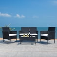 thumbnail image 3 of SAFAVIEH Outdoor Collection Abdul 4-Piece Patio Set Black/Beige, 3 of 9