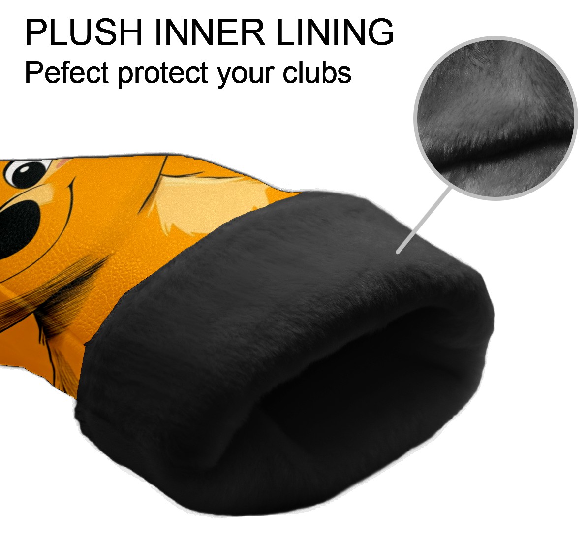 Golf Club Covers PU Leather Waterproof Head Covers for Fairway Woods Hybrids Cute Bear