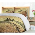 thumbnail image 4 of Ambesonne Japanese Duvet Cover Sets, Folk Sunset Ethnic Branch, 2-King, Sepia Black, 4 of 6