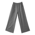 thumbnail image 4 of Ketyyh-chn99 Womens Pants Women's Casual Pants Summer High Waist Wide Leg Long Trousers Grey,L, 4 of 4