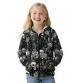 thumbnail image 4 of Xoenoiee Skull Cat Candle Rose Moon Spider Web Print Hoodies for Kids Girls Boys Halloween Zip Up Long Sleeve Hoody Sweater Jacket with Pocket Sweatshirts Tunic Joggers Shirt, 8-10 Years, 4 of 7