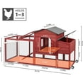 thumbnail image 3 of PETSCOSSET 78.7" Chicken Coop with Run Large Wooden Chicken House with Wheels, Combinable, Red, 3 of 9