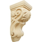 Ekena Millwork 4 1/2"W x 5"D x 10"H Medium Traditional Acanthus Corbel, Maple