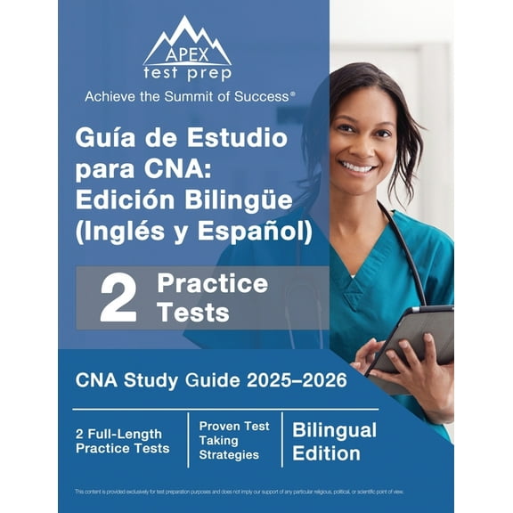 GuÃ­a de Estudio para CNA: EdiciÃ³n BilingÃ¼e (InglÃ©s y EspaÃ±ol), CNA Study Guide 2025-2026, 2 Full-Length Practice Tests [, (Paperback)