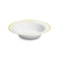 thumbnail image 3 of Smarty 12 oz. White with Gold Edge Rim Disposable Plastic Soup Bowls 120ct, 3 of 6