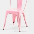 thumbnail image 3 of Dining Chairs Set of 2 High Gloss Pink Industrial Metal Dining Chairs 18 Inch Seat Height Stackable Indoor Outdoor, Lightweight Easy-Clean Surface, Easy Assembly, Durable Modern Design,For Kitchen Ca, 3 of 6