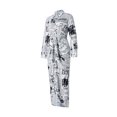 thumbnail image 4 of VISgogo Vestido Casual para Mujer, Color Sólido/Rayas/Contraste de Color Impreso Manga Larga Cuello en V Vestido Largo VISgogo moda, 4 of 9