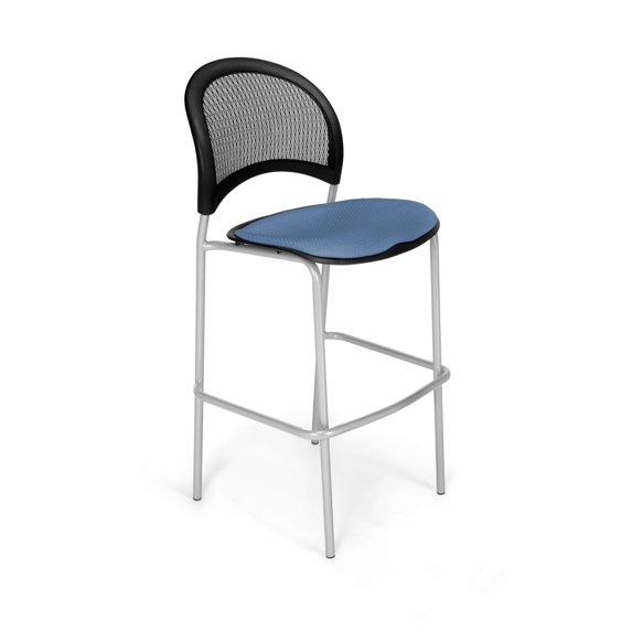 OFM Moon Series Model 338S Fabric Cafe Height Chair, Cornflower Blue with Silver Base, Pack of 2