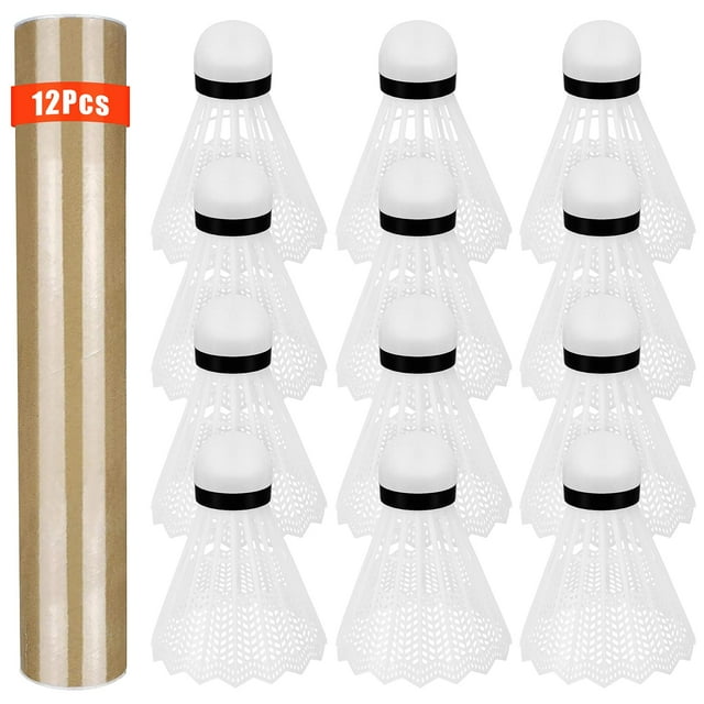 Volantes de bádminton Hysagtek, 12 unidades, de plástico, color blanco