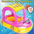 thumbnail image 4 of Inflatable Car Shape Pool Float with UPF50+ Removable Canopy - Family Swim Ring with Steering Wheel & Horn, 4 of 6