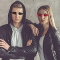 thumbnail image 3 of Gafas de sol con forma de llama de fuego, sin montura, con forma de onda de fuego, para mujeres y hombres, suministros para fiestas, accesorios fotográficos., 3 of 4