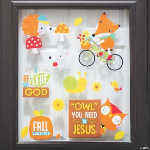 Faith Fall Animals Window Clings, Fall, Party Decor, 3 Pieces