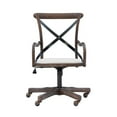 thumbnail image 3 of Linon Dudley Adjustable Swivel X Back Padded Seat Cafe Office Chair in Brown, 3 of 15