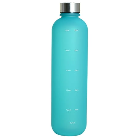 

VEAREAR 1000ml Water Bottle Gradient Frosted Large Capacity Food Grade Leakproof Drinking with Motivational Time Marker Fitness Sports Outdoor Water Jug for Travel