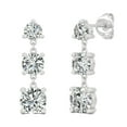 thumbnail image 3 of Charles & Colvard 14K White Gold Moissanite 5.5mm Round Dangle Earrings 2.18cttw DEW, 3 of 9