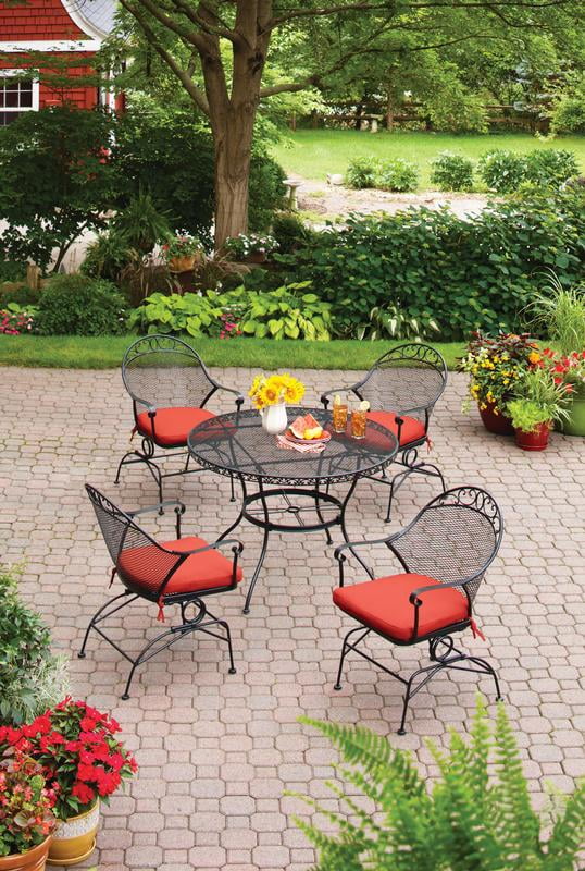 Better Homes & Gardens Clayton Court Outdoor Metal 5-Piece Dining Set, Red