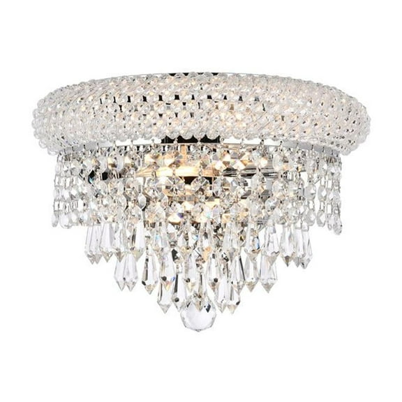 Primo 2 light Chrome Wall Sconce Clear Royal Cut Crystal