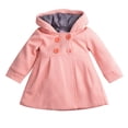 thumbnail image 2 of Baby Toddler Girl Warm Fleece Winter Pea Coat Snow Jacket Suit Clothes Red Pink, 2 of 5