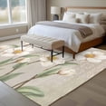 thumbnail image 4 of Large Area Rugs for Living Room Bedroom, White Floral 5'x8' Rug Washable Carpet Runner Indoor Outdoor, Spring Botanical Vintage Flower Leaf Plant Non Slip Floor Mats Rug for Kitchen, Bathroom, 4 of 8