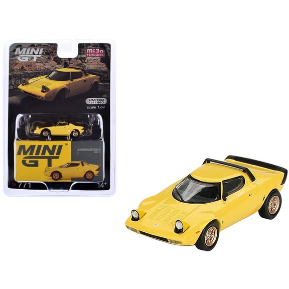 Lancia Stratos HF Stradale Giallo Fly Yellow Limited Edition to 1440 pieces Worldwide 1/64 Diecast Model Car by Mini GT