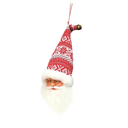 

Pgeraug Holiday products Santa Claus Head Red Suit And Christmas Tree Old Man Head Pendant Desktop Ornament Red