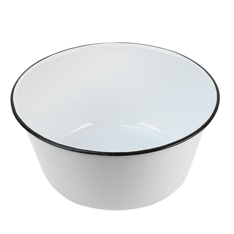 White Enamel Vintage Mixing Bowl Rustic Wash Basin Kitchen Accessory Bath Decor White Enamel Vintage Mixing Bowl Rustic Wash Basin Kitchen Accessory Bath Decor