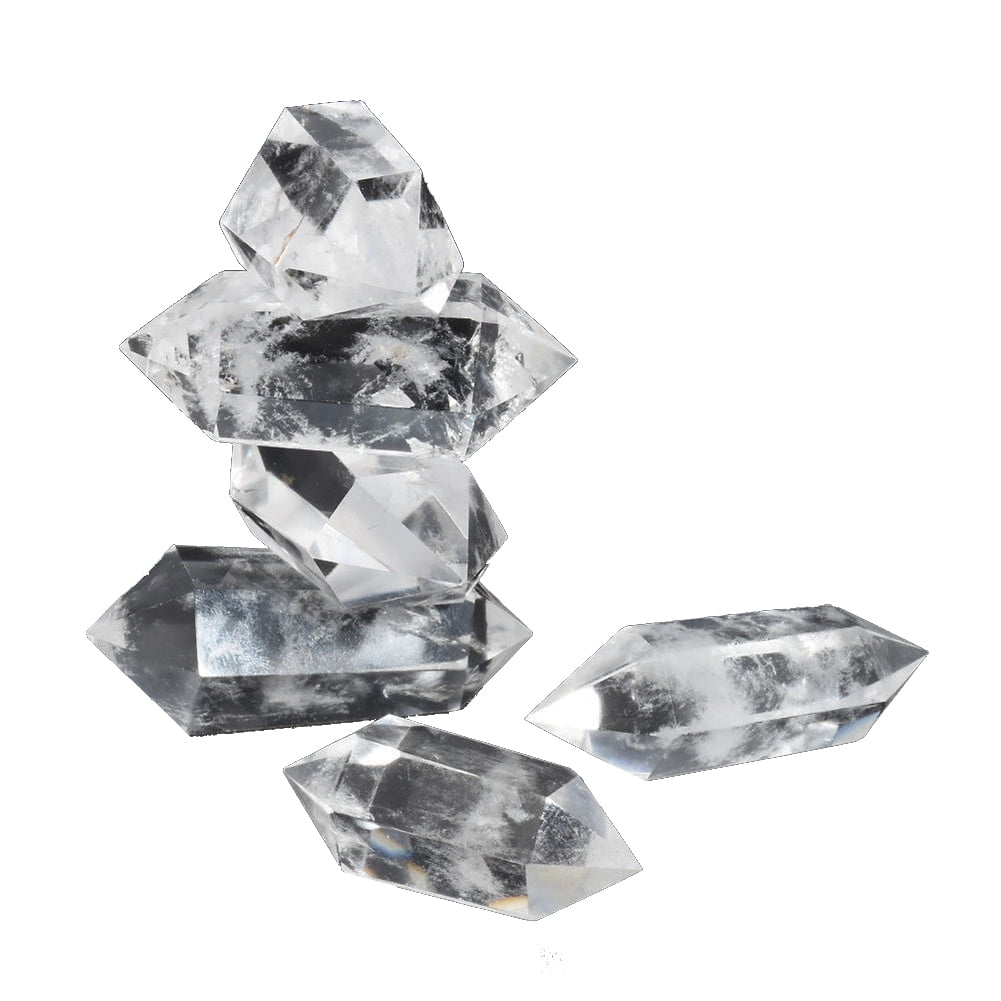 100% Natural Fluorite Quartz Crystal Stone Point Healing Hexagonal Wand Craft OU