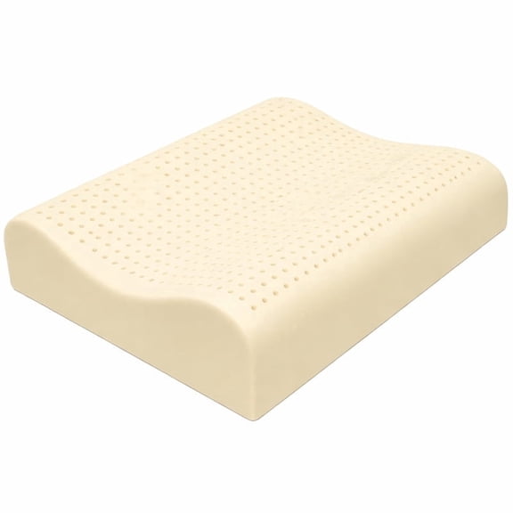 ORGANIC TEXTILES 100% Organic Latex Contour Pillow with Organic Cotton Cover - GOTS & GOLS Certified, Bed Pillow for Sleeping - (High Loft, Medium Firm) - Pack of 1