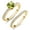 Green||Near Colorless (GH), variant on 18K Yellow Gold Plated Silver White Moissanite Wedding Engagement Band Bridal Set Ring for Women (1.29 Cttw, Gemstone, Available in Size 5, 6, 7, 8, 9)