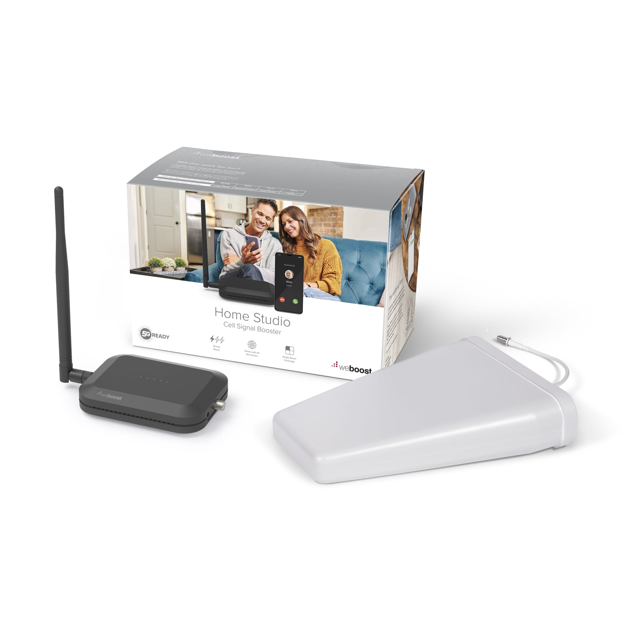 weBoost Home Studio, Cell Phone Signal Booster Kit for 1 Area up to 1,500 sq. ft., Boosts 4G LTE & 5G for all U.S. Carriers, FCC Approved (Model 470166)