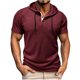 thumbnail image 2 of pstuiky camisetas de hombre, Camiseta informal de manga corta con cuello redondo y botones de color liso para hombre camisas casuales para hombre s, 2 of 8