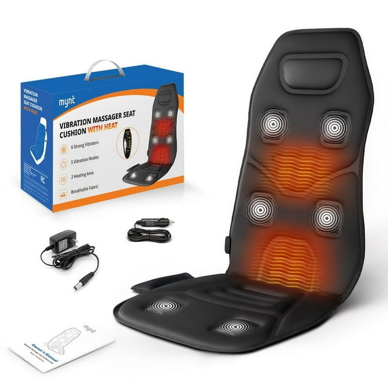 Back Massager with Heat, Car Chair Massager Pad with 6 Vibrating Motors,  Massage Seat Cushion Gifts for Men & Women