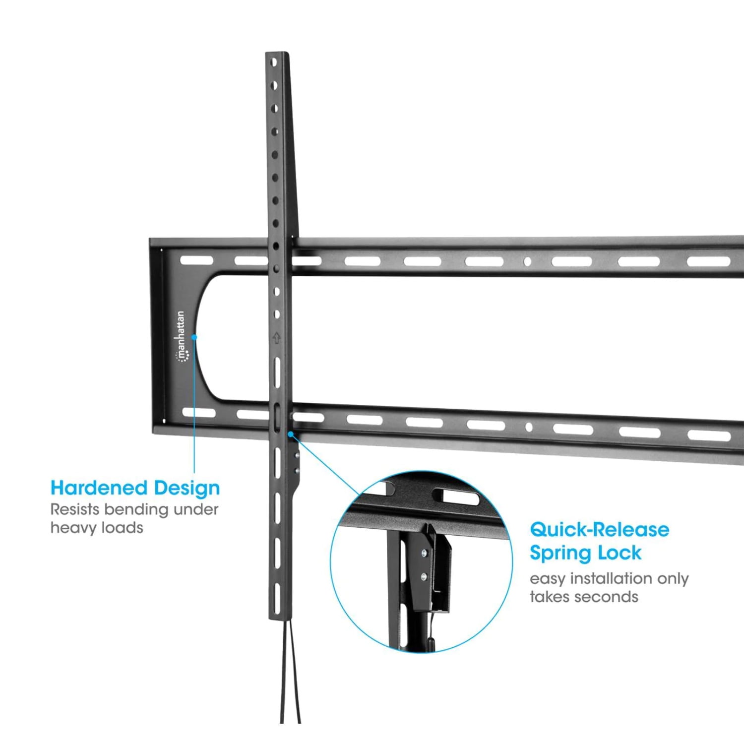 Manhattan Heavy-Duty Low-Profile 120" TV Wall Mount | Ultra Slim | Carries up to 264 lbs. | Reinforced Steel