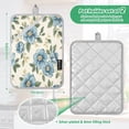 thumbnail image 3 of Seamless Pattern Of Blue Flowers and Green Leaves Square Insulation Pads 2 Piece Heat Resistant 338 Degrees F Oven Mitts for Kitchen Table BBQ Microwave and Other Cooking Occasions, 3 of 7